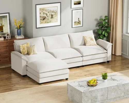 Miniatura 24 de Homall Sofá Seccional Modular de 80", Sofá Biplaza con Cojín de Doble Capa, Combinación DIY de Chenille Profundo Sofá Nube de 2 Asientos para Sala