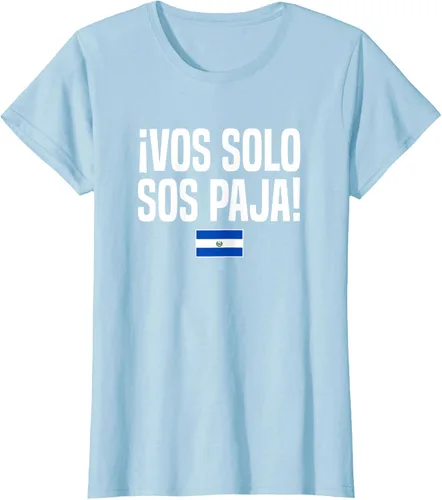 Miniatura 26 de Camiseta Vos Solo Sos Paja Salvadoran Slang Bandera de El Salvador, Negro