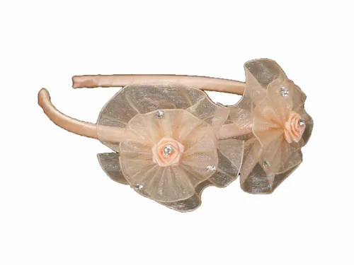 Miniatura 15 de Diadema de organza con lazo y diamantes de imitación (borgoña)
