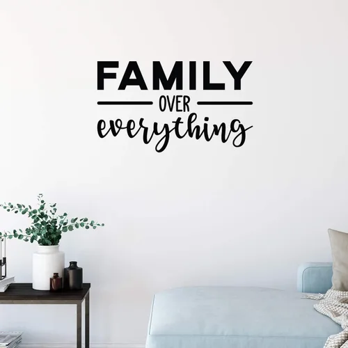 Calcomanía de vinilo para pared, Familia sobre todo, 17 x 29 pulgadas, moderna, inspiradora, positiva, cita de amor, para el hogar, dormitorio, sala