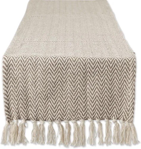 Miniatura 33 de DII Woven Basic - Camino de mesa Chevron de la colección de mesa, 15 x 72 pulgadas, gris