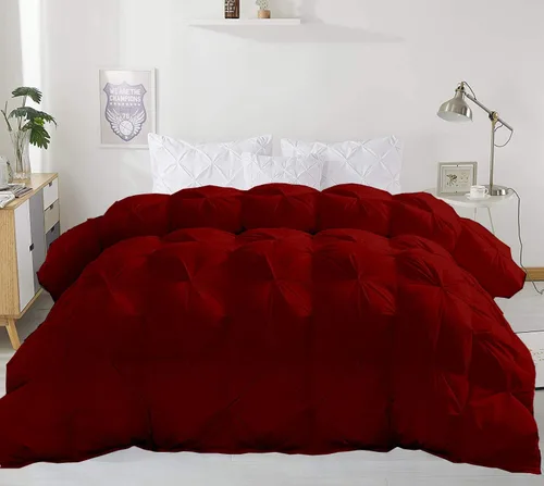 Miniatura 13 de Juego de ropa de cama plisada de 3 piezas de 100% algodón (edredón + 2 fundas de almohada), tamaño individual