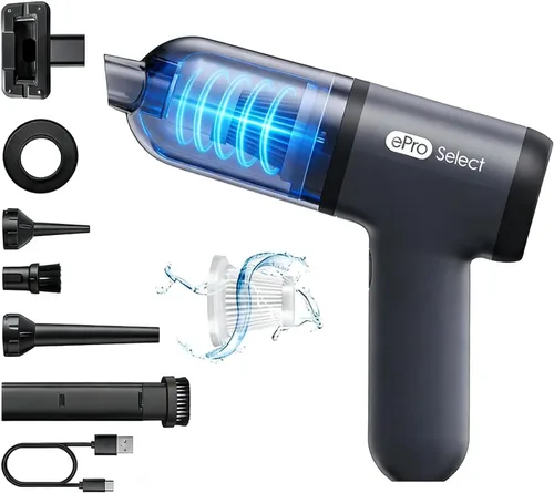 EV1395 Aspiradora inalámbrica de mano - 75W 12000Pa de succión fuerte, tiempo de funcionamiento de 14-24 minutos, recipiente de polvo de 0.14L,