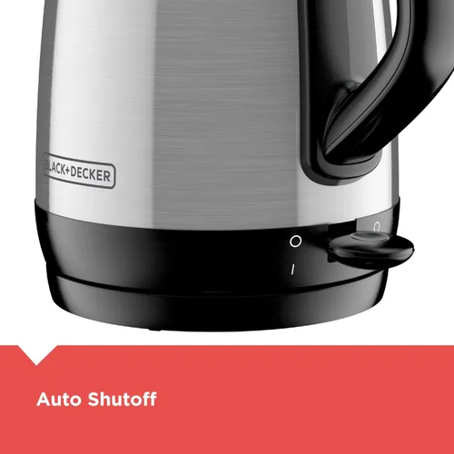 Miniatura 5 de BLACK+DECKER Hervidor eléctrico inalámbrico de 1.7L, KE1700SD, ebullición rápida, apagado automático, acero inoxidable