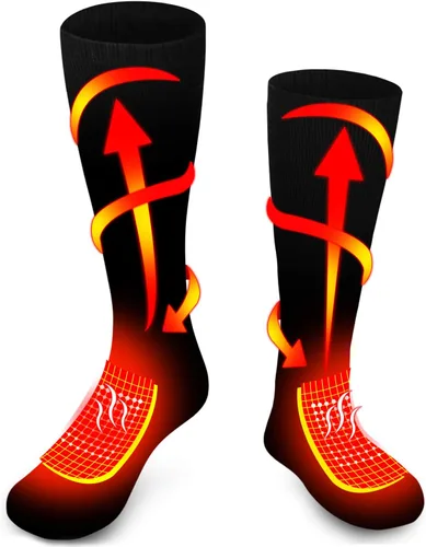 Rabbitroom Calcetines calefactables para hombres y mujeres, recargables y lavables, para invierno, eléctricos, calentados térmicos, calentadores de