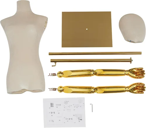Miniatura 8 de Maniquí de vestido, maniquí de forma de vestido femenino ajustable de 59.06-78.74 pulgadas, altura ajustable, forma de vestido desmontable