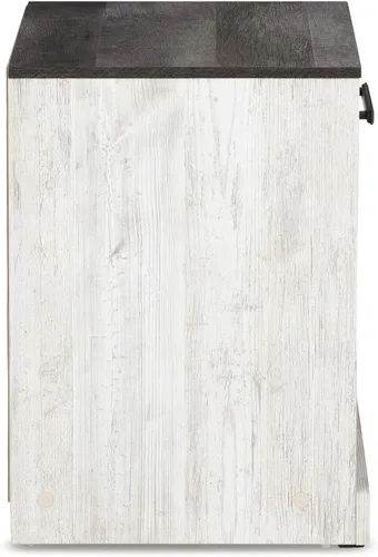 Miniatura 6 de Signature Design by Ashley Shawburn Farmhouse - Mesita de noche con 1 cajón, color blanco y gris