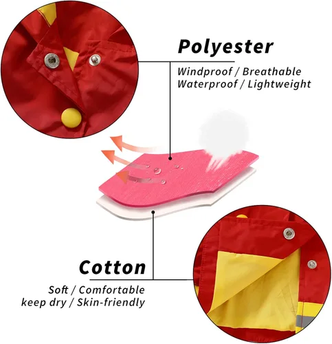 Miniatura 5 de YOUNGER TREE Impermeable de pato para bebé niño y niña, con capucha y cremallera