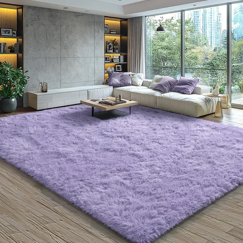 Miniatura 31 de EVOIONOS - Alfombra redonda gris para dormitorio, 5x5 pies; alfombras circulares suaves y esponjosas para sala de estar, alfombras de felpa peludas