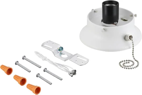 Miniatura 5 de Aspen Creative 22101-06-1 Kit de soporte de techo de montaje empotrado con interruptor de cadena de encendido/apagado en acabado de latón cepillado