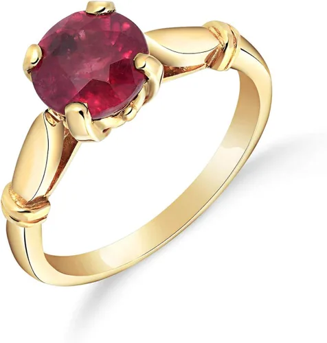 Miniatura 3 de Galaxy Gold GG Anillo solitario de oro amarillo macizo de 18 quilates, 2 unidades, Gema Metal, Rubí