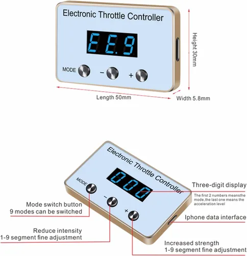 Miniatura 3 de Regulador de acelerador electrónico universal, ajuste de 9 modos, pedal inteligente de conducción de automóvil, acelerador de pedal de carreras