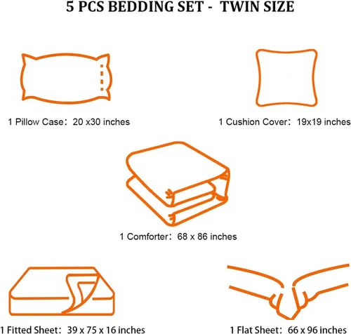 Miniatura 5 de Juego de ropa de cama de 5 piezas en una bolsa para niños, tamaño individual, juego de edredón gamer para niños, juego de edredón de videojuegos