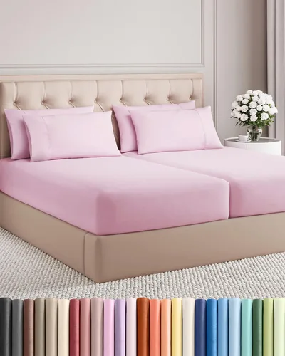 Miniatura 101 de Juego de sábanas Queen de 6 piezas, sábanas tamaño Queen, ropa de cama suave de lujo de hotel, refrescante, cómoda y transpirable, 1 encimera, 1 26
