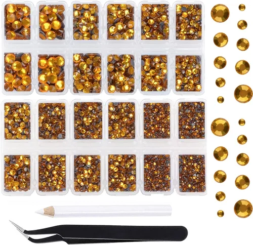 Miniatura 7 de Massive Beads 7800 vasos de hierro termoadhesivos con parte trasera plana, 5 tamaños, diamantes de imitación para hacer proyectos de bricolaje