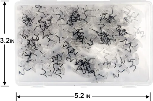 Miniatura 2 de Alfileres para faldón de cama, alfileres de empuje en espiral, alfileres giratorios de cabeza transparente, 100 piezas (0.75 pulgadas), tachuelas