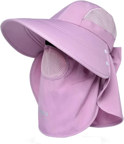 Miniatura 10 de KORADI Sombreros de pesca solar para mujer, ala ancha, protección UV, plegable, sombrero de verano con solapa desmontable
