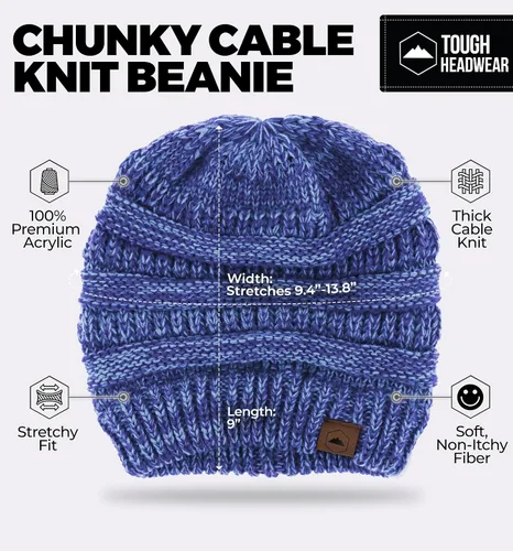 Miniatura 27 de Gorro de punto para mujer, cálido y suave, elástico, para clima frío de Tough Headwear