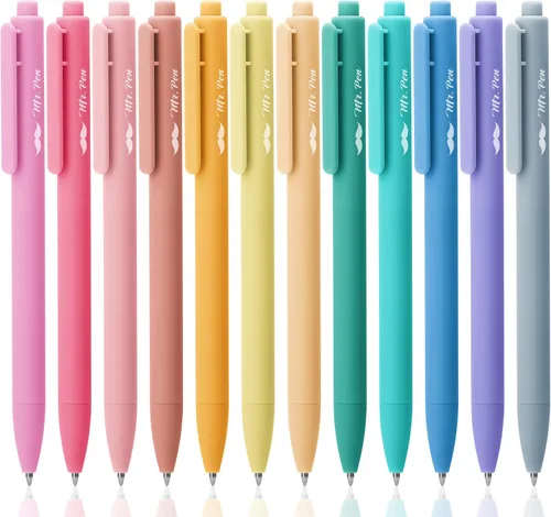 Miniatura 9 de Mr. Pen - Bolígrafos de gel retráctiles, paquete de 12, secado rápido, bolígrafos de gel de punta fina de 0.7mm, bolígrafos retráctiles, bolígrafos