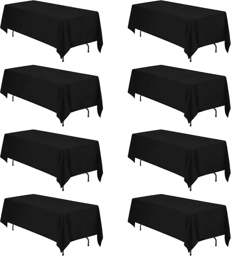 Miniatura 180 de BRILLMAX 6 Pack de Manteles Azul Marino para Mesas Rectangulares de 8 Pies 90 x 156 Pulgadas - 8 pies Mantel Rectangular a Granel de Lino