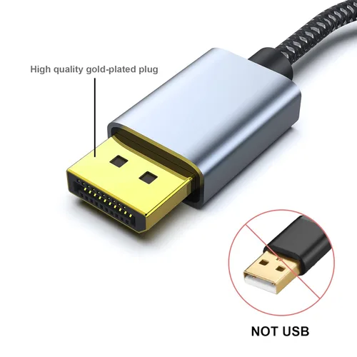 Miniatura 3 de BENFEI Paquete de 2 cables adaptadores 4K DisplayPort a HDMI, (2K 60Hz, 1080p 120Hz) Convertidor unidireccional DisplayPort a monitor HDMI, Gris