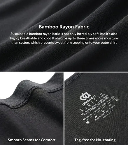 Miniatura 5 de DAVID ARCHY - Camisetas interiores de algodón y rayón de bambú con cuello redondo para hombre, de tirantes, paquete de 3 o 4