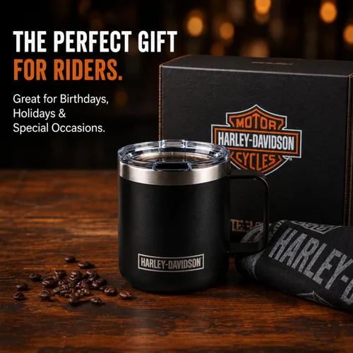 Miniatura 3 de Harley-Davidson Taza de café de viaje taza de acero inoxidable con protector de barra de tapa