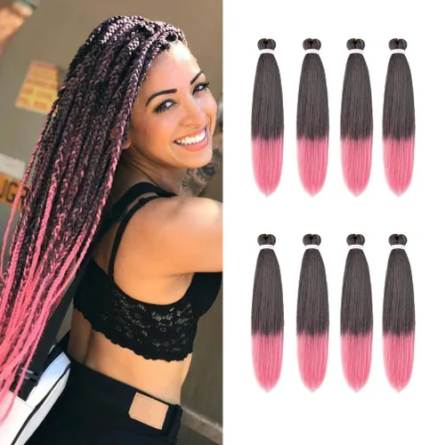 Miniatura 19 de 8 paquetes de extensiones preestiradas - 16 pulgadas de cabello trenzado premium, 55G/paquete, sin picazón, fijación en agua caliente, textura Perm