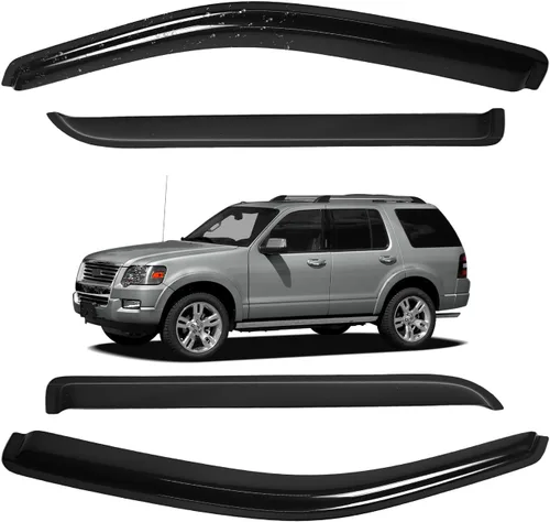Miniatura 63 de Viseras para ventanas para Mazda 3 Sedán 4 puertas 2004 2005 2006 2007 2008 2009 estilo JDM Mugen, deflector de viento, protector solar y de lluvia