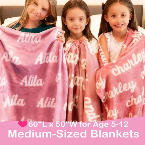 Miniatura 3 de DayOfShe Mantas personalizadas con nombre para niñas y niños, manta de baby shower, regalos personalizados con nombre para adolescentes, niñas