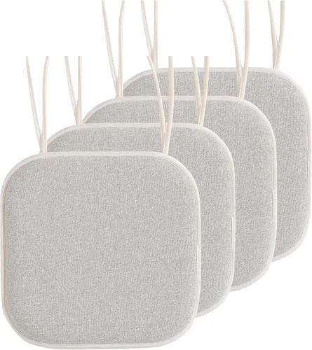 Miniatura 52 de Elegant Comfort Fundas de cojín para silla con lazos y parte trasera de goma antideslizante, espuma viscoelástica gruesa, almohadilla de cojín