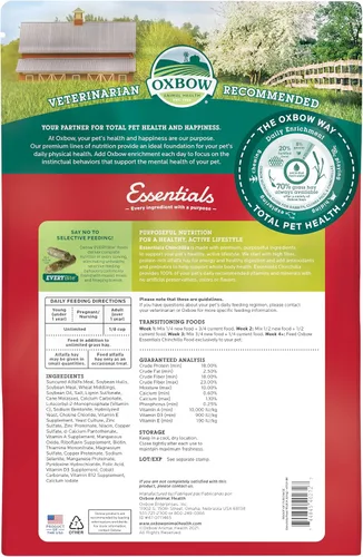 Miniatura 2 de Oxbow Essentials - Alimento de chinchilla, hecho con alfalfa de Oxbow y alimentos ricos en vitaminas y minerales para chinchillas, pellets