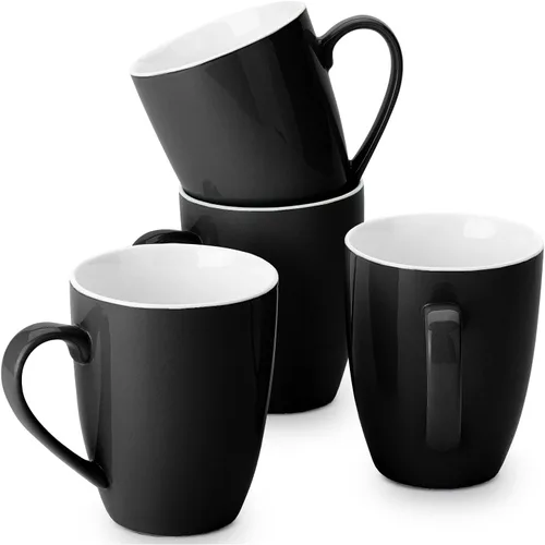 BTaT - Tazas de café de porcelana de hueso fino, juego de 4, 16 oz, tazas de café, regalos de Navidad