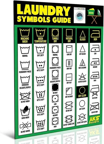 Miniatura 5 de Guía de símbolos de lavandería y tabla de conversión de cocina, paquete combinado de imanes – Extra grande fácil de leer 11 x 8.5 pulgadas, hojas