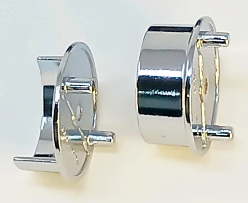 Miniatura 3 de 1 par para soportes de extremo de tubo de armario de 1 5/16" de diámetro (cromo pulido)