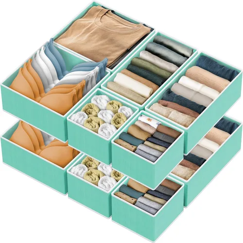 Miniatura 19 de Simple Houseware Organizador de Cajón de Ropa Interior para Lencería/Ropa Interior/Sostén/Bragas/Calcetines/Mameluco, Juego de 6, Gris Oscuro