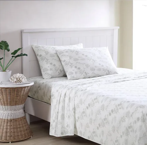 Miniatura 217 de Tommy Bahama - Juego de sábanas tamaño King, ropa de cama de percal 100% algodón con una sensación crujiente y fresca, sábanas con sábana bajera