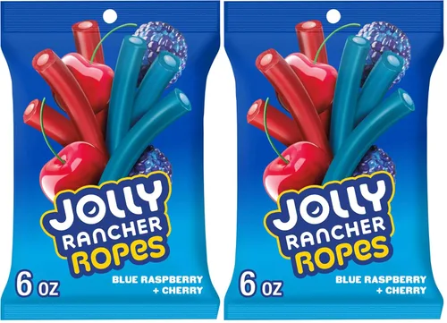 Miniatura 8 de JOLLY RANCHER Ropes - Bolsa de dulces con sabor a frambuesa azul y cereza, 6 onzas