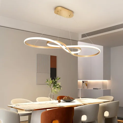 Miniatura 17 de Lámpara colgante LED moderna, lámpara de araña negra de 39.37 pulgadas regulable con control remoto y teléfono, temperatura de color ajustable