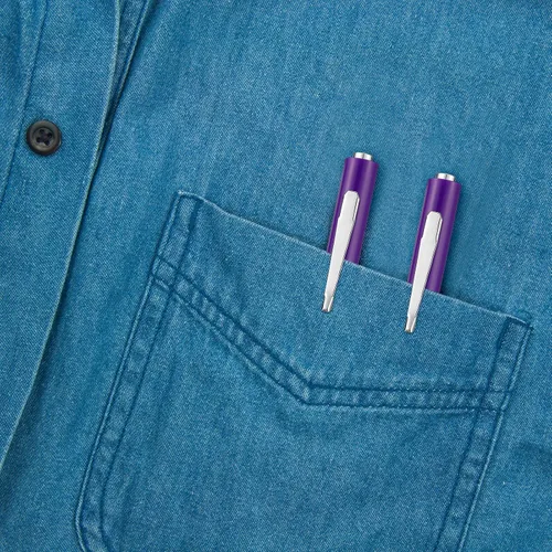 Miniatura 5 de Shimeyao Juego de 20 destornilladores de cabeza plana de bolsillo, pequeños destornilladores magnéticos de bolsillo, mini clips a granel, Púrpura