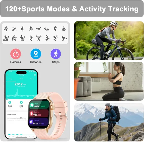 Miniatura 6 de MFVLP Reloj inteligente para hombres y mujeres, 1.85 pulgadas AMOLED HD reloj de fitness con más de 120 modos deportivos, llamada Bluetooth