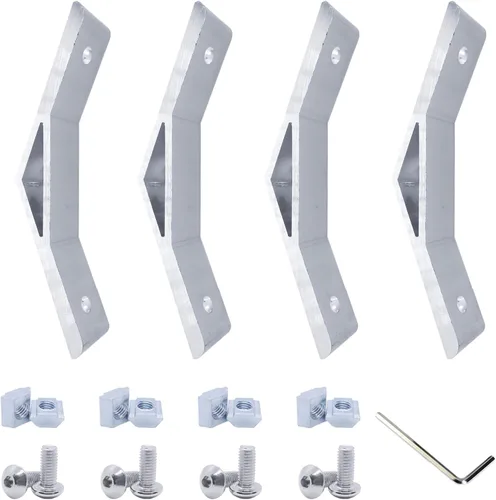 Miniatura 15 de 20 juegos de conectores de perfil de aluminio serie 1010, 20 soportes de esquina 1010, 40 tuercas en T, 40 tornillos hexagonales y 1 llave