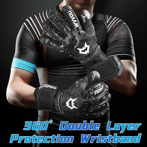 Miniatura 4 de WVVOU Guantes de portero de fútbol para adultos y jóvenes, guantes de portero de alto rendimiento con 5 dedos desmontables, guantes de fútbol