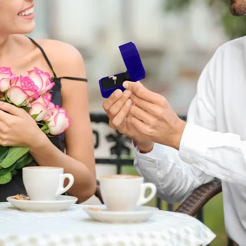 Miniatura 4 de Laumoi Caja de terciopelo para anillos de 36 piezas para ceremonia de boda, cajas de joyería de compromiso, estuche de exhibición para anillos