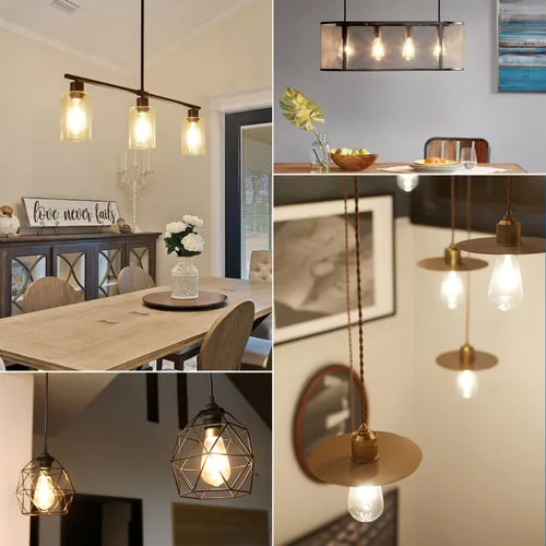 Miniatura 7 de ANWIO Bombillas LED Edison vintage, paquete de 3 unidades, 7 W, equivalente a 60 W, no regulables, ST58 2700 K, bombillas de filamento LED antiguo