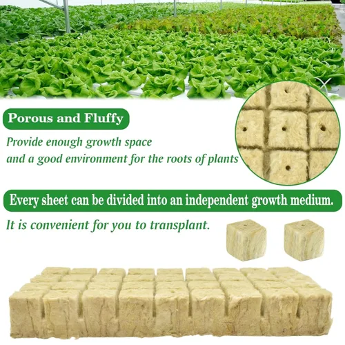 Miniatura 3 de Halatool Cubos hidropónicos de lana de roca de 1.2 pulgadas para cultivo hidropónico sin suelo, plántulas, inicio, esquejes, clones y propagación
