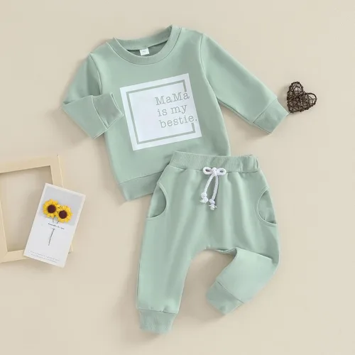 Miniatura 22 de FYBITBO 2 piezas de ropa de otoño e invierno para bebé niña, sudadera con capucha y pantalones de camuflaje, conjuntos de ropa