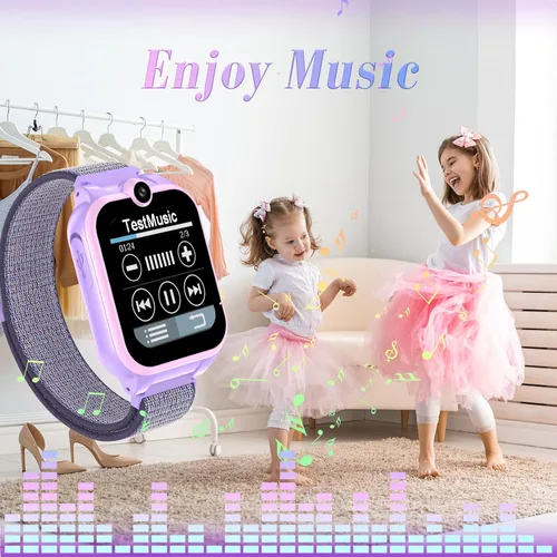 Miniatura 4 de Reloj inteligente para niños y niñas, regalos para niños de 4 a 10 años, doble cámara, pantalla táctil, reloj inteligente para niños con 18