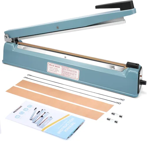 Miniatura 10 de METRONIC Sellador de impulso de 8 pulgadas, máquina selladora térmica manual para bolsas de plástico, selladores de bolsas retráctiles, máquina
