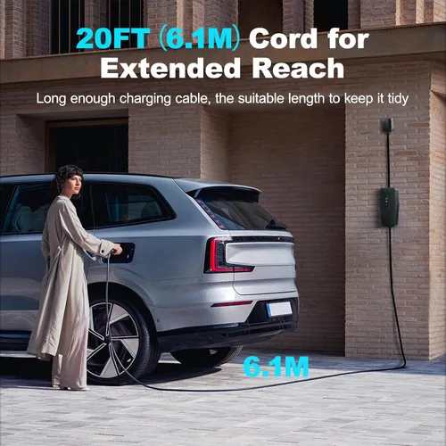 Miniatura 6 de Cargador EV de nivel 1 y 2 actualizado 2026 de 16 A, 3.5 KW, cable de 20 pies y adaptador doble NEMA (5-15/6-20) - Cargador de coche eléctrico